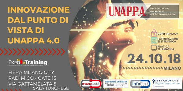 EVENTO INNOVAZIONE DAL PUNTO DI VISTA DI UNAPPA 4.0 – EXPOTRAINING MILANO 24 OTTOBRE