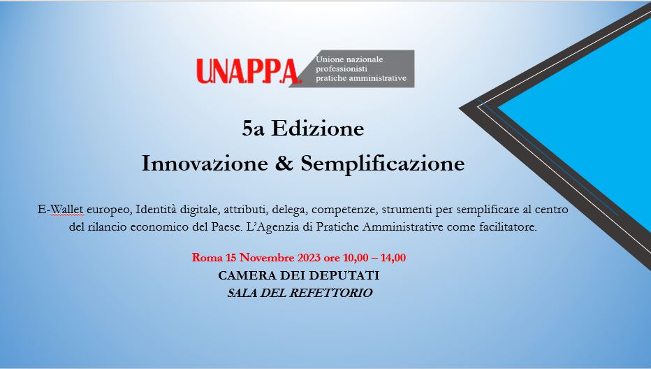 5° Edizione INNOVAZIONE E SEMPLIFICAZIONE – 15 Novembre 2023